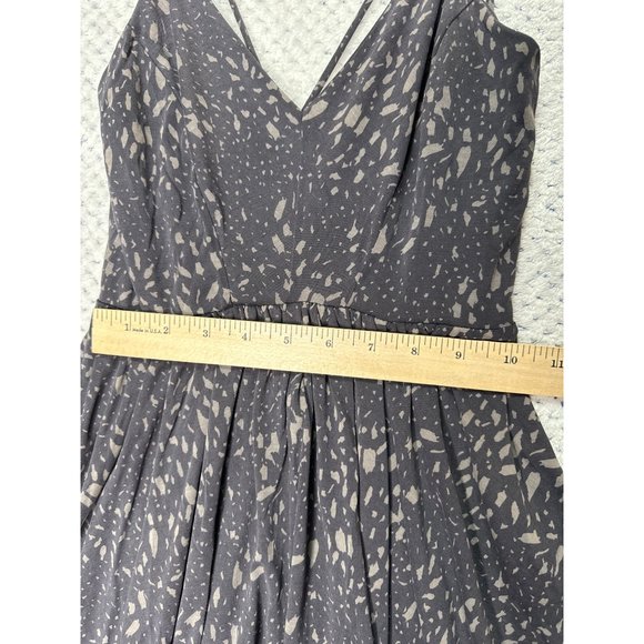 Silence + Noise Romper Short Womens Small Black Tan Abstract Plunge Neckline - Picture 7 of 11